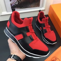 High Imitation Hermes Men Red/Black Player Sneakers QY01758
