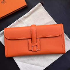 High Quality Imitation Hermes Orange Epsom Jige Elan 29 Clutch QY01818