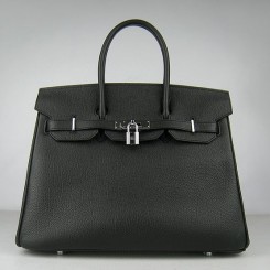 Imitation 1:1 Hermes Birkin 30cm 35cm Bag In Black Togo Leather QY00328