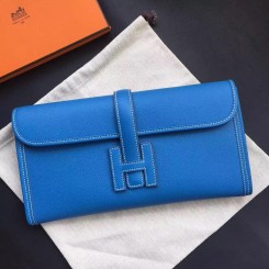 Imitation AAA Hermes Jige Elan 29 Clutch Bag In Blue Epsom Leather QY01394