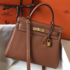 Replica Hermes Kelly 28cm Bag In Vert Amande Epsom Leather GHW