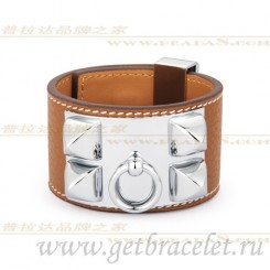 Imitation Hermes Collier de Chien Bracelet Chestnut With Silver QY01808