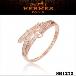 Imitation Hermes Debridee Bracelet Pink Gold With Diamonds QY01759