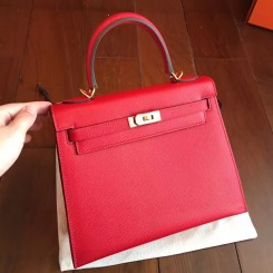 Imitation Hermes Red Epsom Kelly 25cm Sellier Handmade Bag QY00379