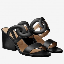 Knockoff Hermes Black Peace Sandals QY01301
