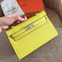 Replica Hermes Kelly Pochette Handmade Bag In Vert Cypres Epsom