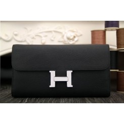 Replica Hermes Constance Wallet In Black Epsom Leather QY01873