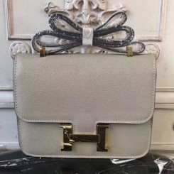 Replica Hermes Grey Constance MM 24cm Epsom Leather Handbag QY00184