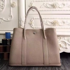 Replica Hermes Medium Garden Party 36cm Tote In Grey Leather QY01221