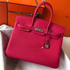 Replica Hermes Birkin 35cm Bag In Taupe Grey Clemence Leather GHW