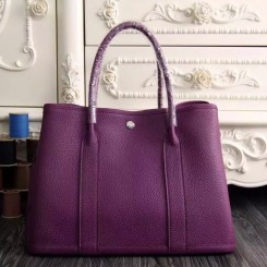 Replica Hermes Small Garden Party 30cm Tote In Purple Leather QY01372