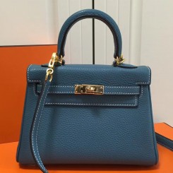 Replica Hermes Kelly 20cm Bag In Craie Clemence Leather GHW