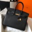 AAA Hermes Black Clemence Birkin 35cm Handbag QY00406