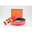 AAA Hermes Reversible Belt Red/Black Togo Calfskin With 18k Gold H Buckle QY00714
