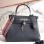 AAAAA Hermes Black Kelly 28cm Bag With Zigzag Handle QY01464
