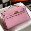 Best Hermes Kelly Pochette Bag In Mauve Sylvestre Epsom Leather QY01846