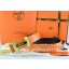 Best Hermes Reversible Belt Orange/Black Ostrich Stripe Leather With 18K Gold H Logo Buckle QY01298