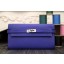 Best Quality Copy Hermes Kelly Longue Wallet In Electric Blue Clemence Leather QY01554