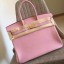 Cheap Hermes Pink Clemence Birkin 35cm Handmade Bag QY01402