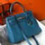 Cheap Knockoff Hermes Blue Jean Clemence Kelly 25cm PHW Handbag QY02176