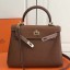 Copy Hermes Brown Clemence Kelly 25cm GHW Bag QY01045