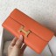 Copy Hermes Orange Epsom Constance Long Wallet QY01159