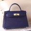 Copy Hermes Sapphire Epsom Kelly Mini II 20cm Handmade Bag QY00925
