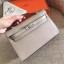 Copy Luxury Hermes Grey Swift Kelly Pochette Handmade Bag QY00878