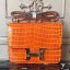 Designer Hermes Orange Constance MM 24cm Crocodile Bag QY00966