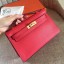 Designer Replica Hermes Red Epsom Kelly Pochette Handmade Bag QY01450