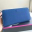 Fake Best Quality Hermes Blue Clemence Azap Zipped Wallet QY01532