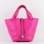 Fake Hermes Picotin Lock Bag In Rose Red Leather QY01395