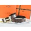 Fake Hermes Reversible Belt Brown/Black Crocodile Stripe Leather With18K White Gold H Buckle QY01764