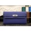 Fake Replica Hermes Kelly Longue Wallet In Electric Blue Epsom Leather QY01155