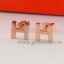 Fashion Copy Hermes H Earrings in Pink Gold QY02131