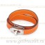 First-class Quality Hermes Rivale Double Wrap Bracelet Orange With Silver QY00493