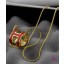 Hermes 3D Pop “H” logo Snake Bone Red Necklace in Yellow Gold QY01050