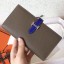 Hermes Bi-Color Epsom Bearn Wallet Taupe/Electric Blue QY01027