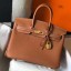 Hermes Birkin 25cm Handbag In Gold Clemence Leather QY00256