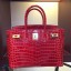 Hermes Birkin 30cm 35cm Bag In Red Crocodile Leather QY00688