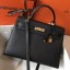 Hermes Black Epsom Kelly 32cm Sellier Handbag QY01291