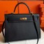 Hermes Black Epsom Kelly 35cm Handmade Bag QY01047