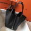Hermes Black Picotin Lock 22 Bag With Braided Handles QY01822