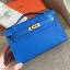 Hermes Blue Izmir Swift Kelly Pochette Handmade Bag QY01199