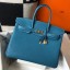 Hermes Blue Jean Clemence Birkin 35cm Handbag QY02001