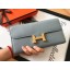 Hermes Blue Lin Epsom Constance Long Wallet QY00635