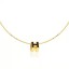 Hermes Cage d’H Necklace Black in Lacquer Yellow Gold QY02371