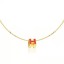 Hermes Cage d’H Necklace Orange in Lacquer Yellow Gold QY00882