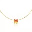 Hermes Cage d’H Necklace Orange in Lacquer Yellow Gold QY00882