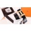 Hermes H Belt Buckle & Chocolate Clemence 32 MM Strap QY01680